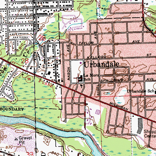 Topographic Map of LaMora Park Elementary School, MI