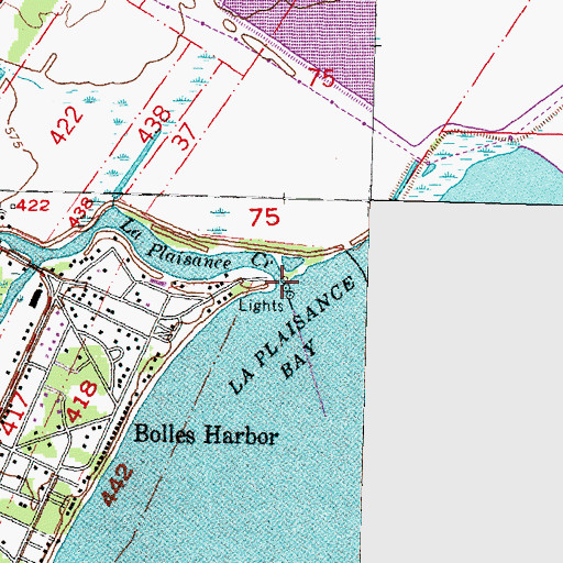 Topographic Map of La Plaisance Creek, MI