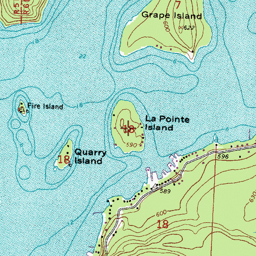 Topographic Map of La Pointe Island, MI