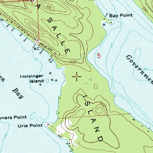 Topographic Map of La Salle Island, MI
