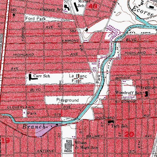 Topographic Map of LaBlanc Field, MI