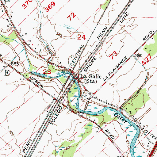 Topographic Map of La Salle, MI