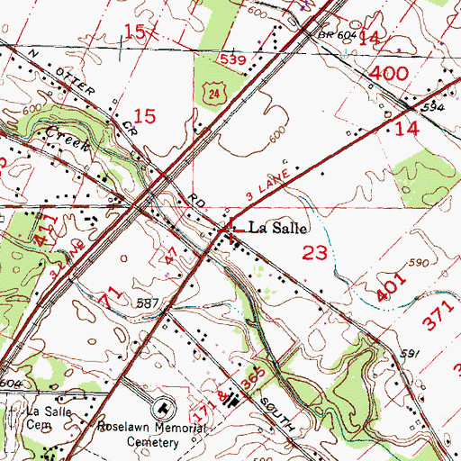 Topographic Map of La Salle, MI