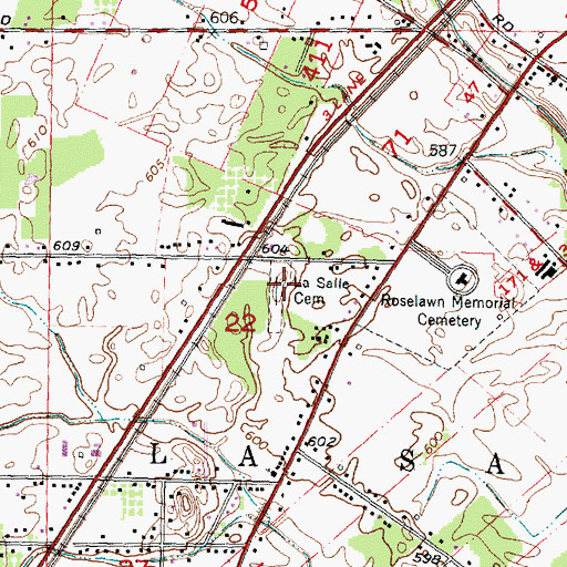 Topographic Map of La Salle Township Cemetery, MI