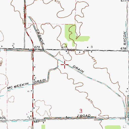 Topographic Map of Labadie Drain, MI