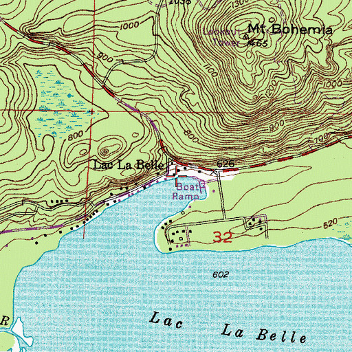 Topographic Map of Lac La Belle, MI