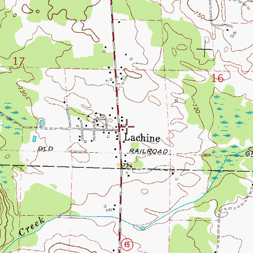 Topographic Map of Lachine, MI