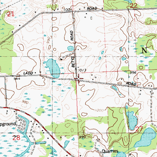 Topographic Map of Ladd School, MI