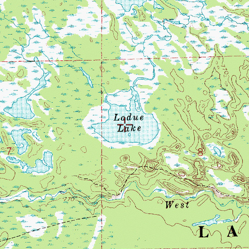 Topographic Map of Ladue Lake, MI