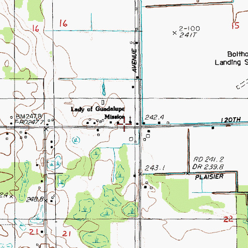 Topographic Map of Lady of Guadalupe Mission, MI