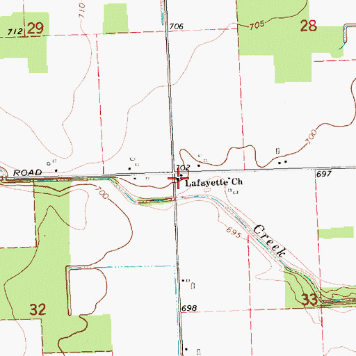 Topographic Map of Lafayette Church, MI