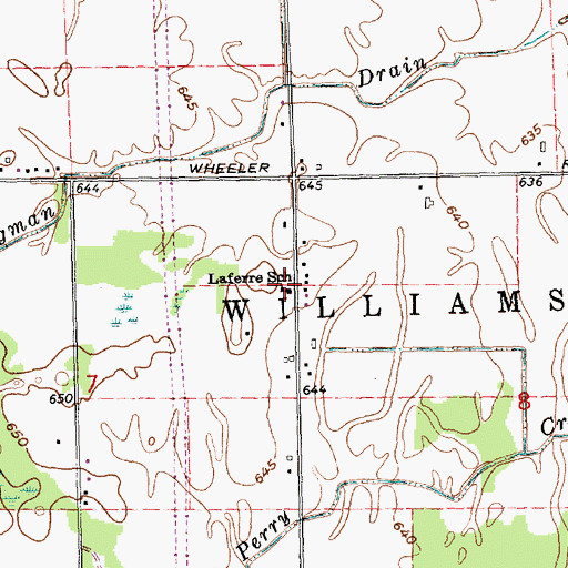 Topographic Map of Laferre School, MI