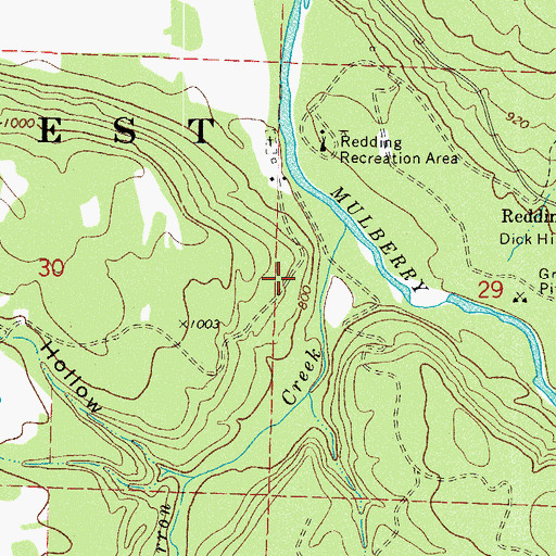 Topographic Map of Berry Chapel School (historical), AR