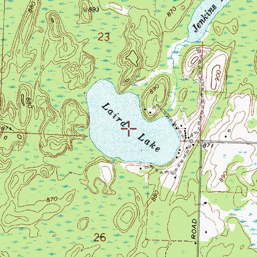 Topographic Map of Laird Lake, MI