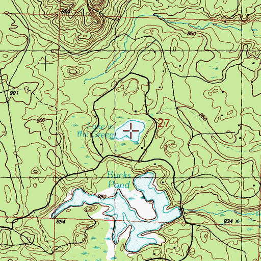 Topographic Map of Lake in the Green, MI