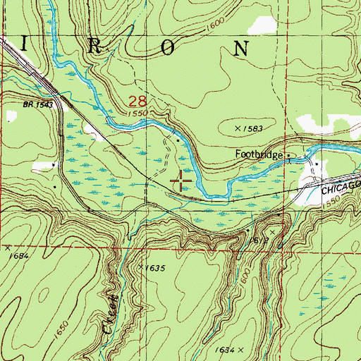 Topographic Map of McRae Creek, MI