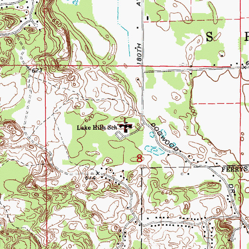 Topographic Map of Lake Hills School, MI