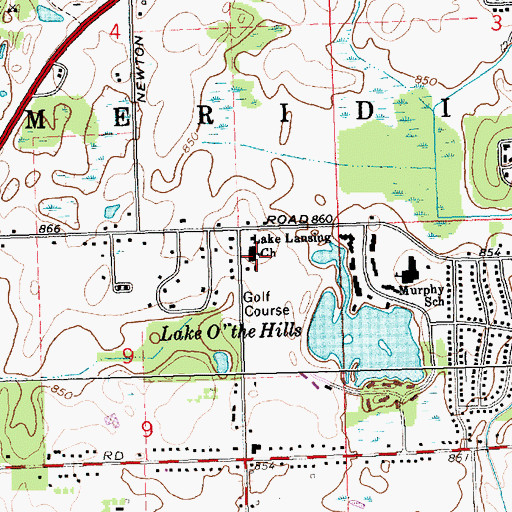 Topographic Map of Lake Lansing Church, MI
