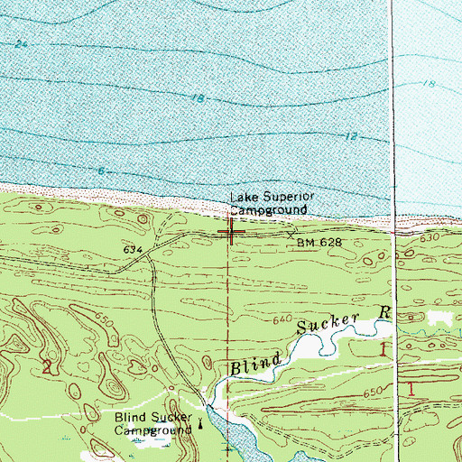 Topographic Map of Lake Superior Campground, MI