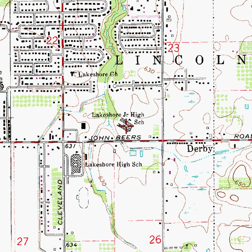 Topographic Map of Lakeshore Junior High School, MI