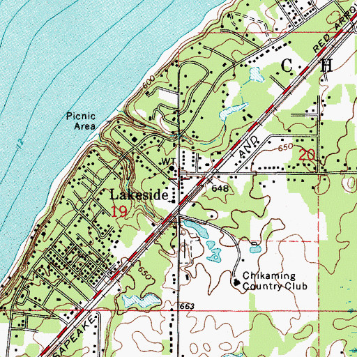 Topographic Map of Lakeside, MI
