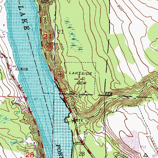 Topographic Map of Lakeside Cemetery, MI