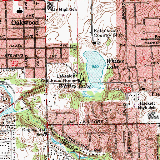 Topographic Map of Lakeside Children Home, MI