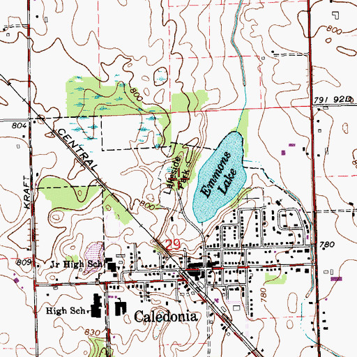Topographic Map of Lakeside Park, MI