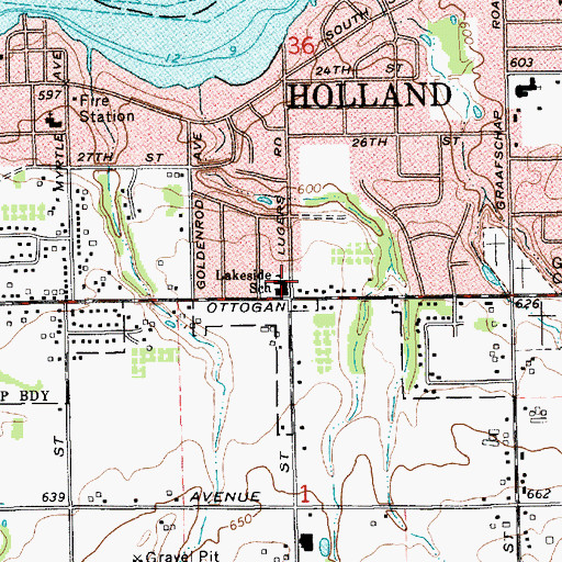 Topographic Map of Lakeview Early Childhood Center, MI