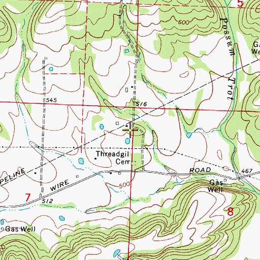 Topographic Map of Cravens Church (historical), AR