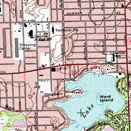 Topographic Map of Lakeview, MI
