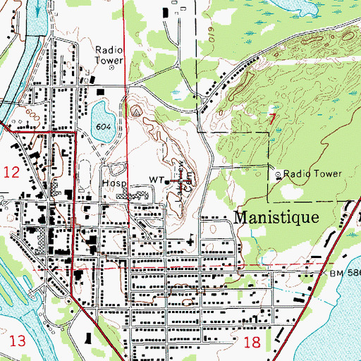 Topographic Map of Lakeview Cemetery, MI