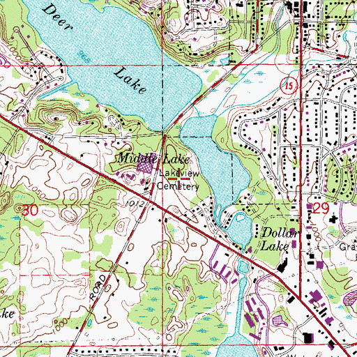 Topographic Map of Lakeview Cemetery, MI
