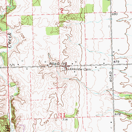 Topographic Map of Lakeview Cemetery, MI