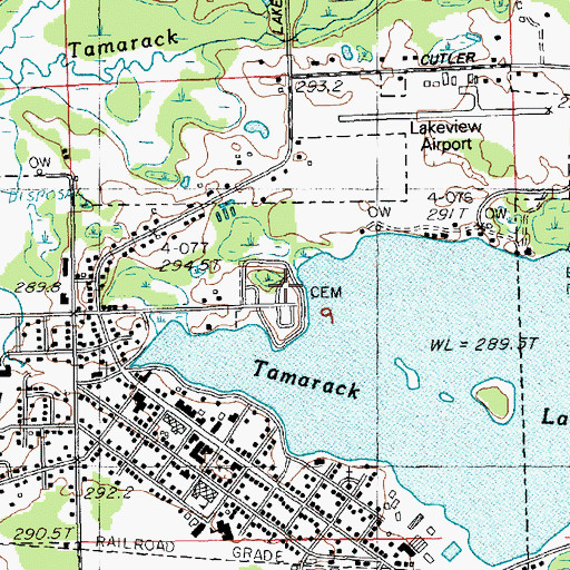 Topographic Map of Lakeview Cemetery, MI