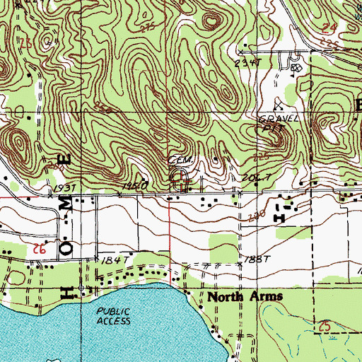 Topographic Map of Lakeview Cemetery, MI