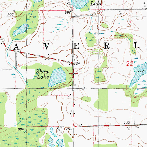 Topographic Map of Lakeview School, MI