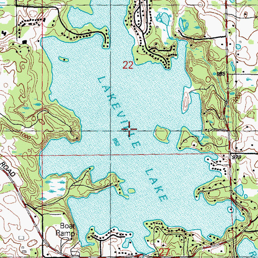 Topographic Map of Lakeville Lake, MI