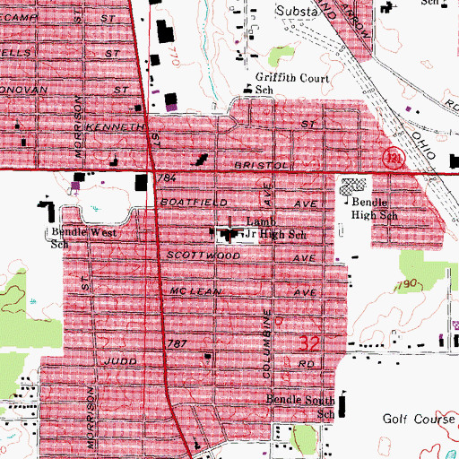 Topographic Map of Lamb Junior High School, MI