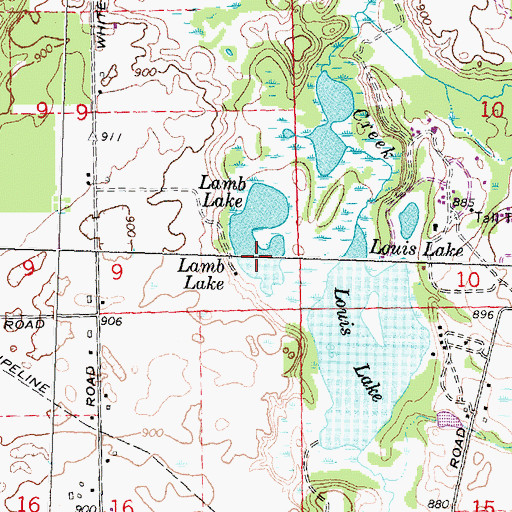 Topographic Map of Lamb Lake, MI