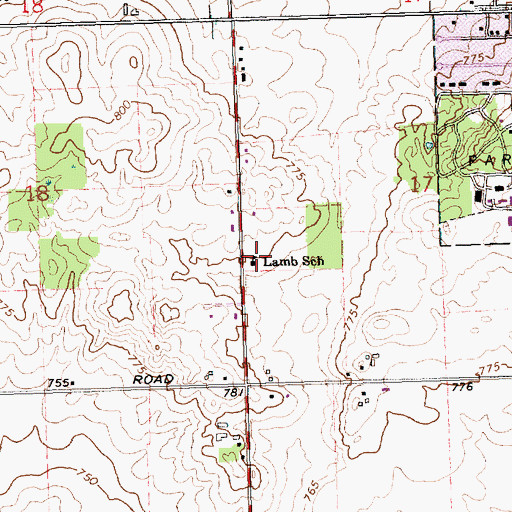 Topographic Map of Lamb School, MI