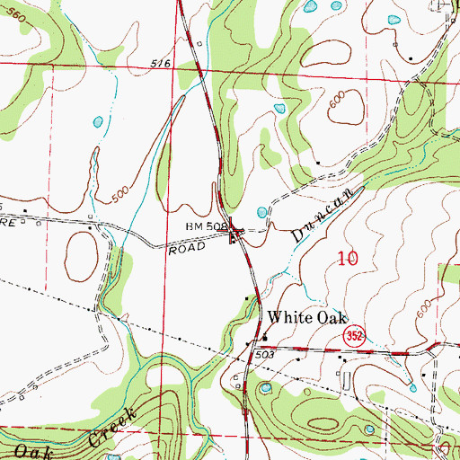 Topographic Map of Felkner Town, AR