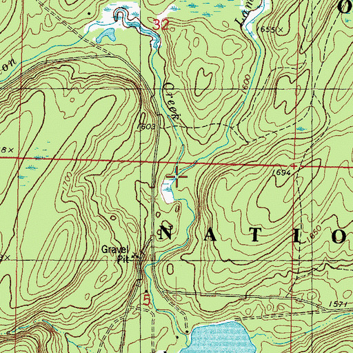 Topographic Map of Lambert Creek, MI
