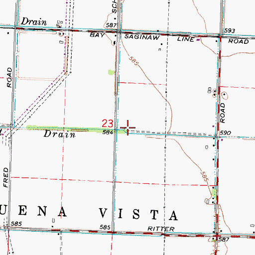 Topographic Map of Lambert Drain, MI
