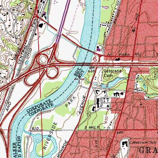 Topographic Map of Lamberton Creek, MI