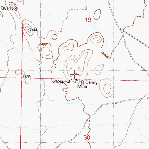 Topographic Map of J O Dandy Mine, AZ