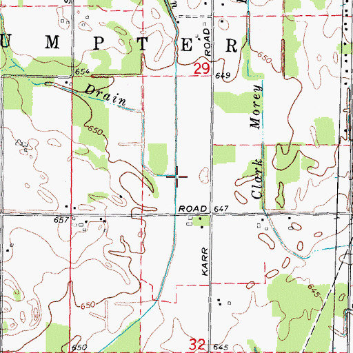 Topographic Map of Lamke Drain, MI
