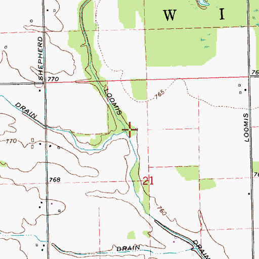 Topographic Map of Lamphere Drain, MI