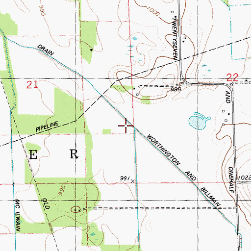 Topographic Map of Lampson Run Drain, MI