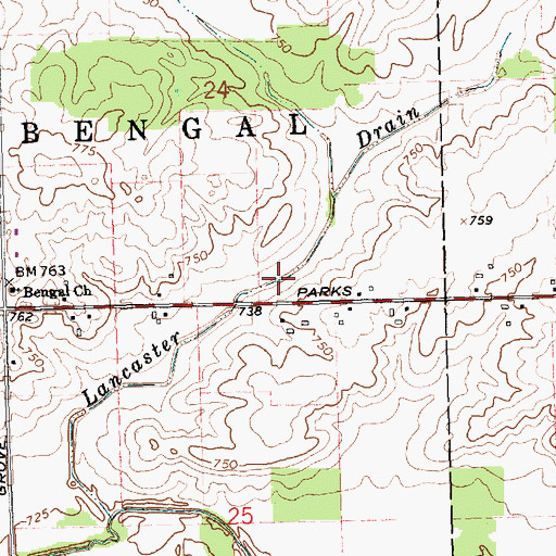 Topographic Map of Lancaster Drain, MI